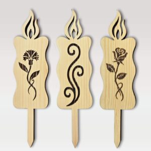 Lesene sveče na piku iz masivne smreke naravne barve (natur)