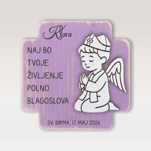 Personalizirano darilo za birmo v barvi sivke