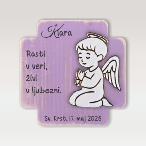 Darilo slika angel krst sivka motiv